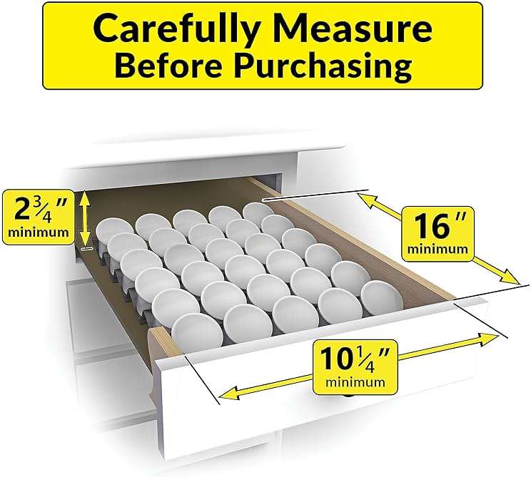 Lynk Professional® Coffee Pod Tray 6-Tier Heavy Gauge Steel Drawer Organizer for Kitchen Cabinets, compatible with Keurig K-Cup pods, Silver Metallic - Image 3