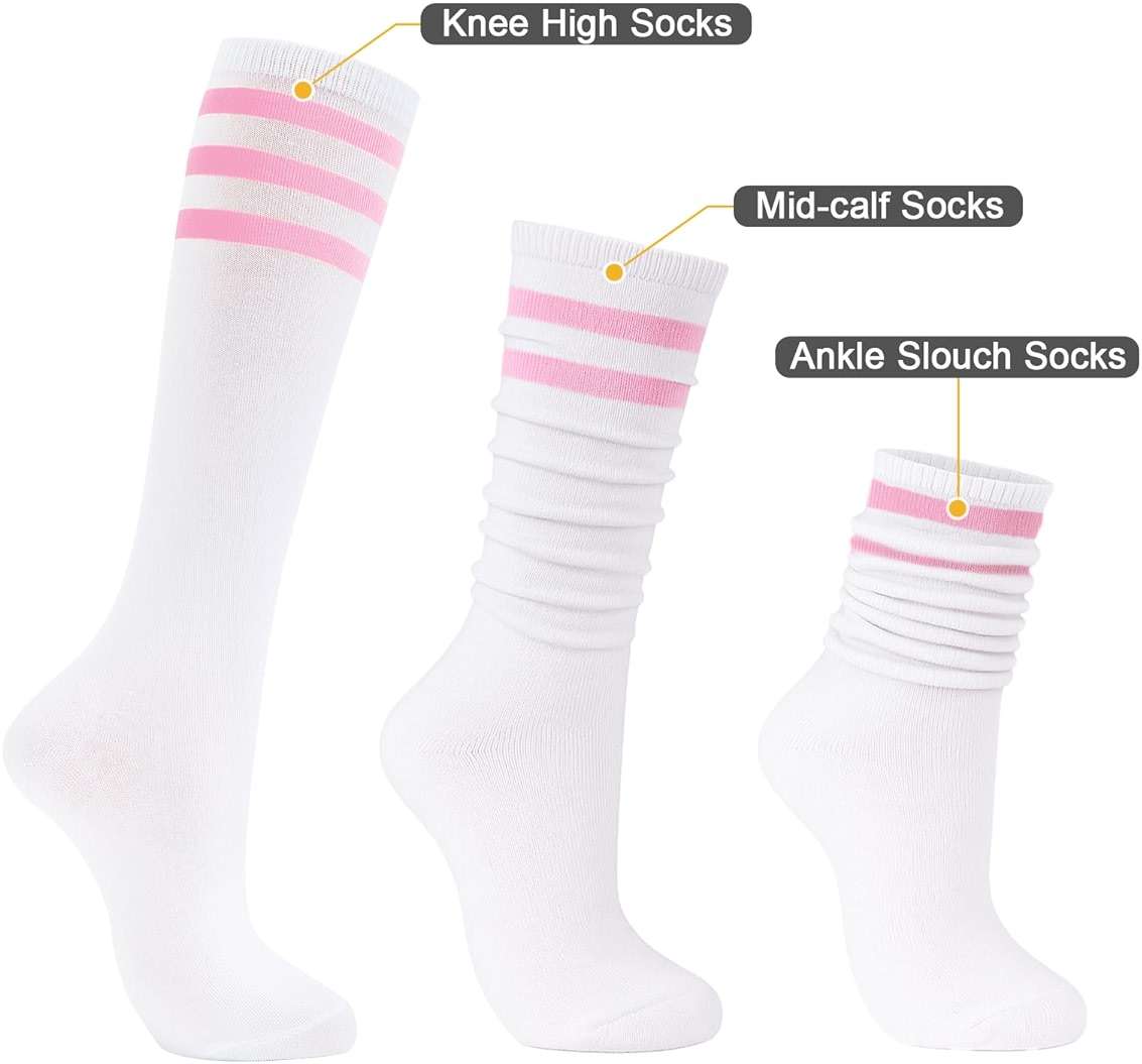 American Trends Womens Athletic Knee High Socks Outdoor Sport Thigh High Stockings Casual Stripes Tube Socks - Image 5