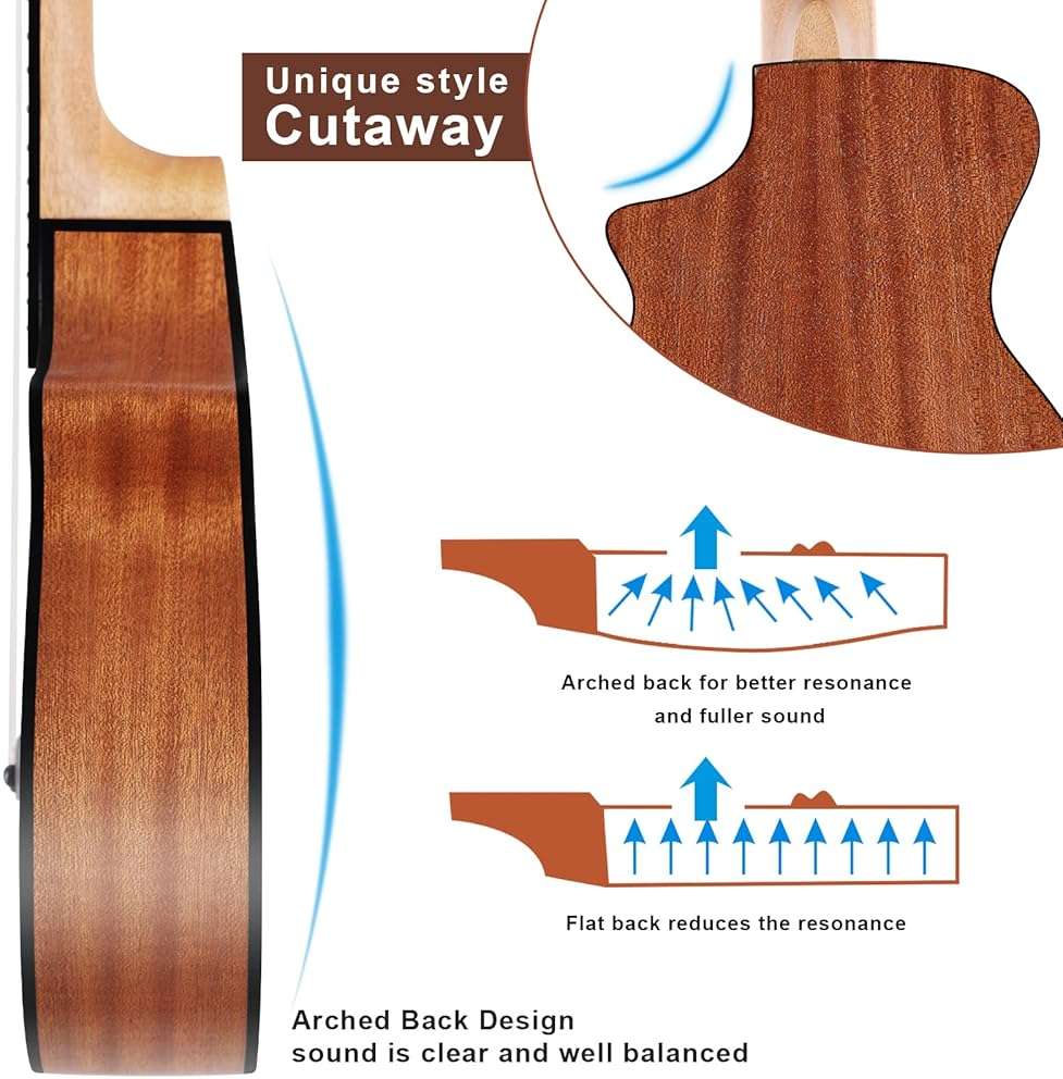 VANPHY Ukulele Concert Ukelele Professional 23 Inch Uku Sapele Ukulele for Adult Beginner Hawaiian Uke Comes with Starter Ukele Kit Include Gig Bag Tuner Strap Ukelel String Picks Clean Cloth - Image 5
