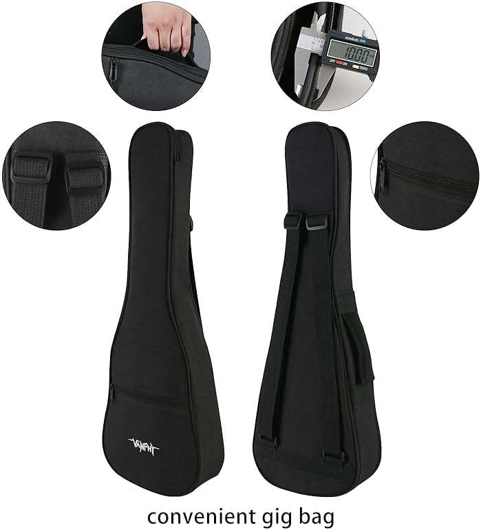 VANPHY Ukulele Concert Ukelele Professional 23 Inch Uku Sapele Ukulele for Kids Adult Beginner Hawaiian Uke Comes with Starter Ukele Kit Include Gig Bag Tuner Strap Ukelel String Picks Clean Cloth - Image 7