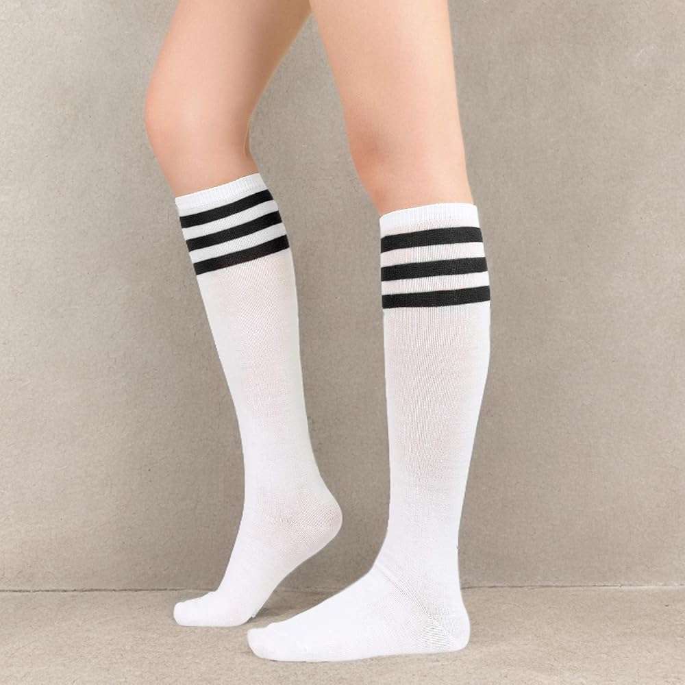 American Trends Womens Athletic Knee High Socks Outdoor Sport Thigh High Stockings Casual Stripes Tube Socks - Image 8