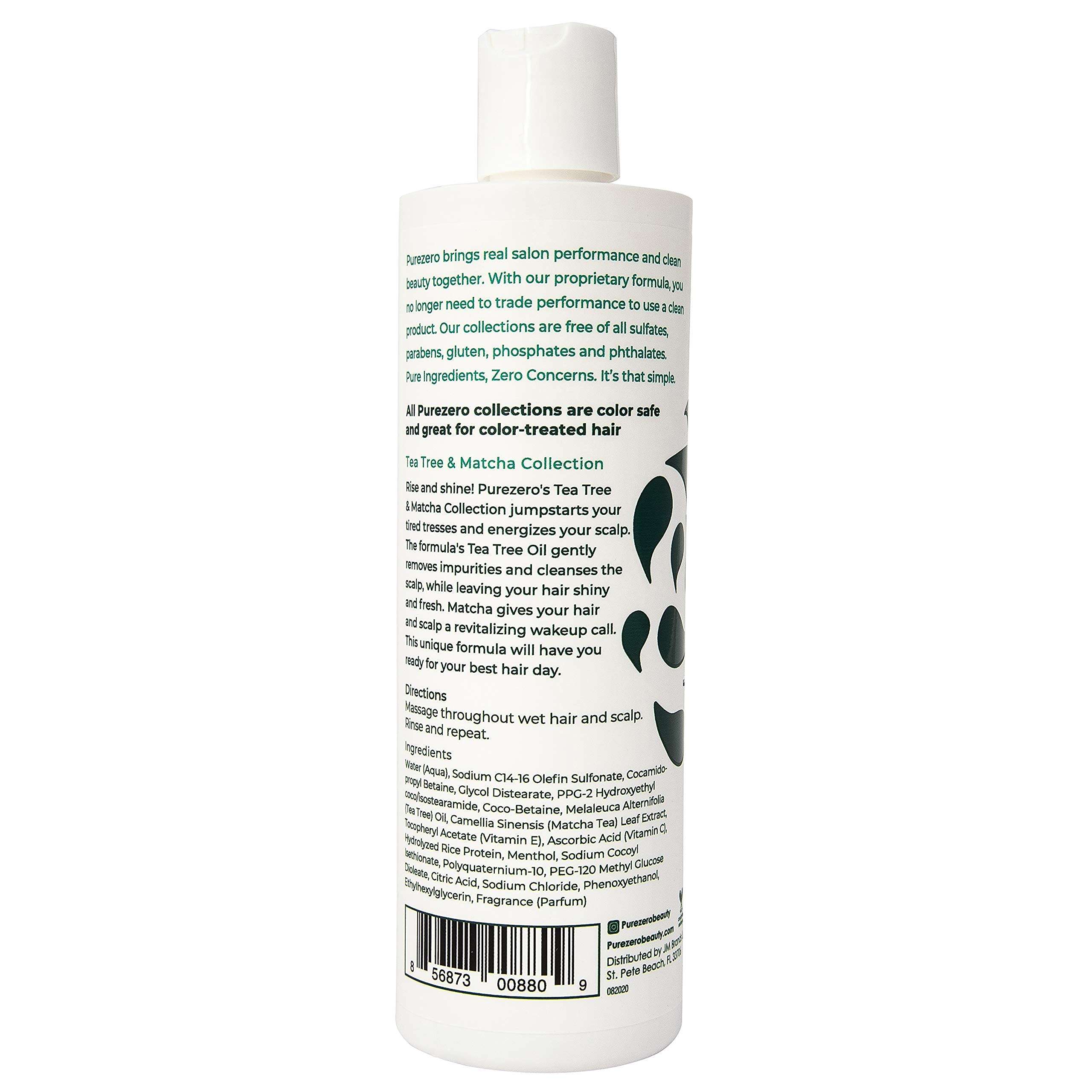 Purezero Tea Tree & Matcha Shampoo and Conditioner Set - Nourishing & Invigorating Scalp Treatment - Zero Sulfates, Parabens, Dyes Vegan and Cruely Free (12 Fl Oz (Pack of 2)) - Image 8
