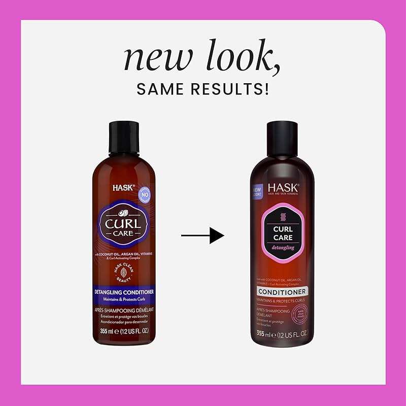 HASK Curl Care Shampoo + Conditioner Set with Coconut and Argan Oil | For Curly Hair, Sulfate-Free, Paraben-Free, Gluten-Free, Vegan, Cruelty-Free, Color Safe | 12oz each - Image 2