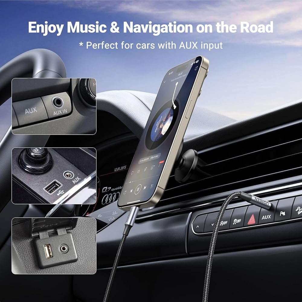 UGREEN USB C to Aux Type C to 3.5mm Audio Adapter Hi-Fi Stereo Cord Headphone Male Car Auxiliary Cable Compatible with iPhone 17 16 15 Pro Max, Galaxy S25 S26 Ultra iPad Pixel 10, Grey, 3.3FT - Image 2