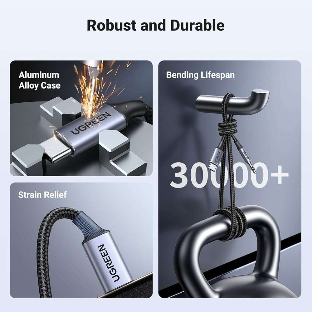 UGREEN USB C to Aux Type C to 3.5mm Audio Adapter Hi-Fi Stereo Cord Headphone Male Car Auxiliary Cable Compatible with iPhone 17 16 15 Pro Max, Galaxy S25 S26 Ultra iPad Pixel 10, Grey, 3.3FT - Image 6