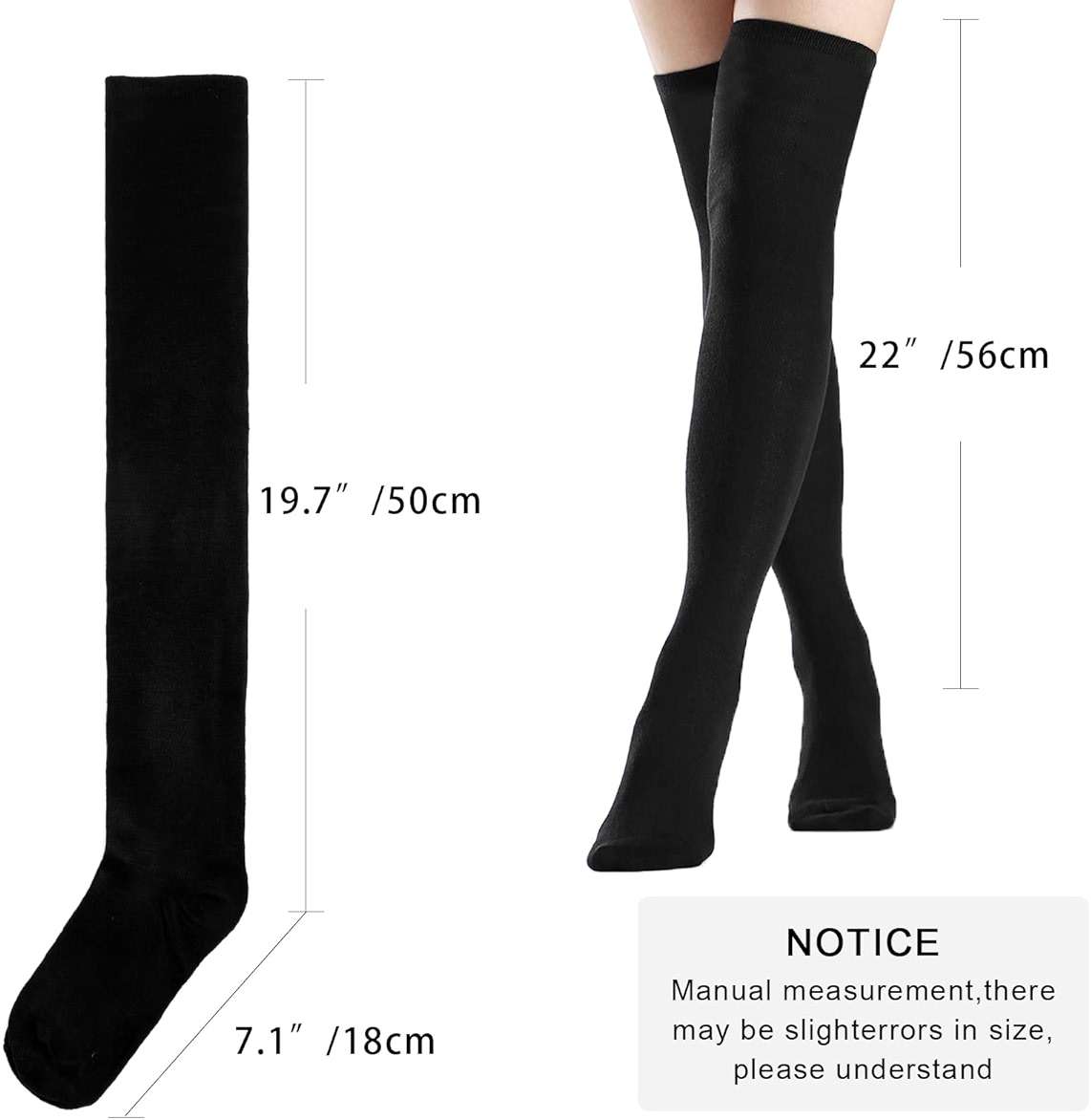 DRESHOW 3 Pairs Thigh High Socks Striped Over Knee Thin Tights Long Stocking Knee High Leg Warmer - Image 7