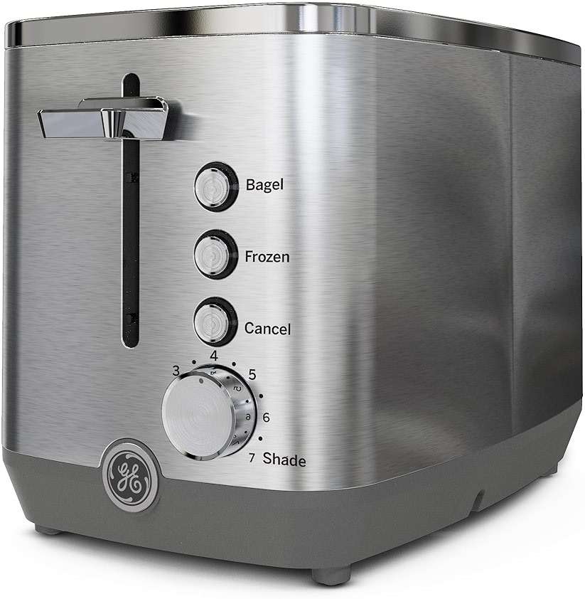 GE 2 Slice Stainless Steel Toaster, Extra Wide Slots for Toasting Bagels, Breads, Waffles & More, 7 Adjustable Shade Settings, Removable Crumb Tray, Countertop Kitchen Essentials, 850 Watts - Image 8