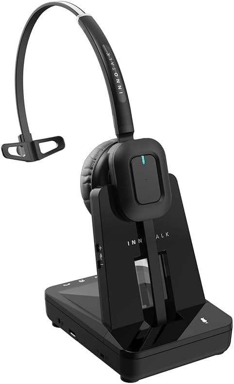 INNOTALK Wireless Headset Compatible with Polycom, Poly All VVX Models VVX150, VVX250, VVX350, VVX450, VVX500, VVX600, VVX1500 etc. - Remote Answering Feature Desk Office Phone Call Center Headset - Image 1