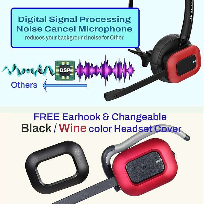 INNOTALK Wireless Headset Compatible with Polycom, Poly All VVX Models VVX150, VVX250, VVX350, VVX450, VVX500, VVX600, VVX1500 etc. - Remote Answering Feature Desk Office Phone Call Center Headset - Image 5