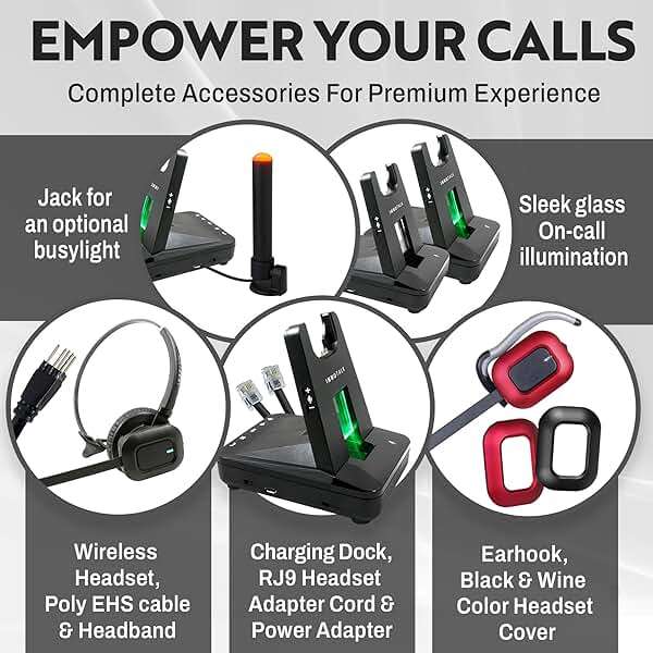 INNOTALK Wireless Headset Compatible with Polycom, Poly All VVX Models VVX150, VVX250, VVX350, VVX450, VVX500, VVX600, VVX1500 etc. - Remote Answering Feature Desk Office Phone Call Center Headset - Image 6