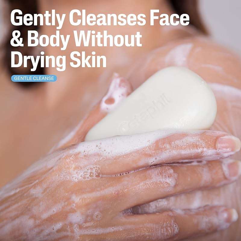 Cetaphil Gentle Cleansing Face and Body Bar, 4.5 oz Bar (Pack of 6), Nourishing Cleanser Bar For Dry, Sensitive Skin, Non-Comedogenic, (Packaging May Vary) - Image 2