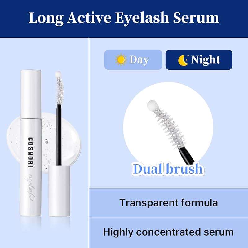 COSNORI Long Active Eyelash Serum - Korean Eyelash Boost Serum - Eyebrow Growth Enhancer for Longer and Thicker - Vegan Prostaglandin Free & Non Irritating - Peptides, Hyaluronic Acid, 0.3 fl.oz. - Image 4