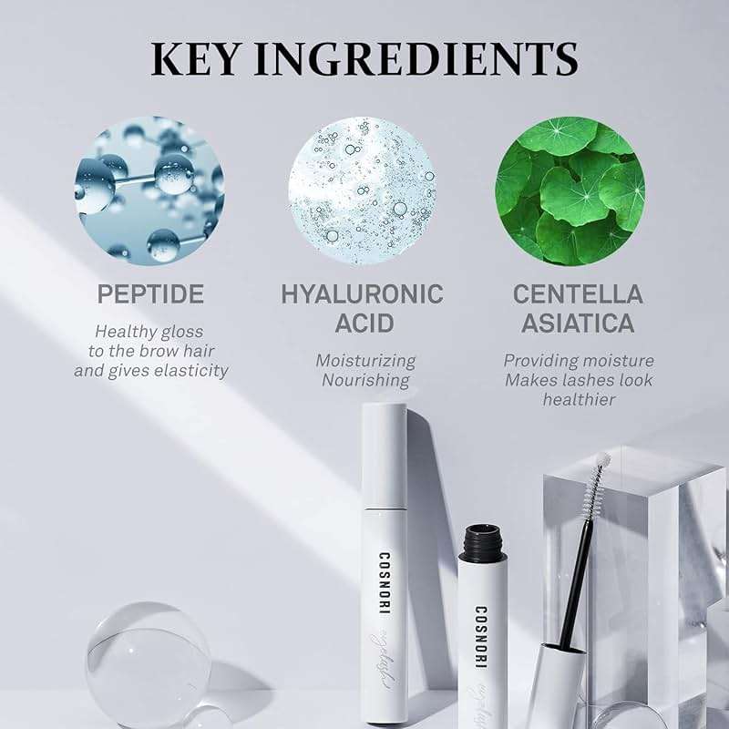 COSNORI Long Active Eyelash Serum - Korean Eyelash Boost Serum - Eyebrow Growth Enhancer for Longer and Thicker - Vegan Prostaglandin Free & Non Irritating - Peptides, Hyaluronic Acid, 0.3 fl.oz. - Image 8