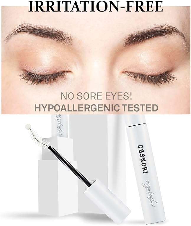 COSNORI Long Active Eyelash Serum - Korean Eyelash Boost Serum - Eyebrow Growth Enhancer for Longer and Thicker - Vegan Prostaglandin Free & Non Irritating - Peptides, Hyaluronic Acid, 0.3 fl.oz. - Image 9