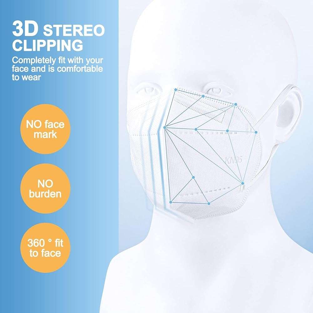 KN95 Face Mask 30pcs Disposable Face Masks Individual Packed Safety 5 Layers Breathable Cup Dust Masks Filtration>95% - Image 5