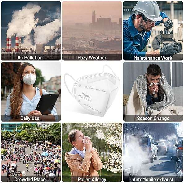 KN95 Face Mask 30pcs Disposable Face Masks Individual Packed Safety 5 Layers Breathable Cup Dust Masks Filtration>95% - Image 6