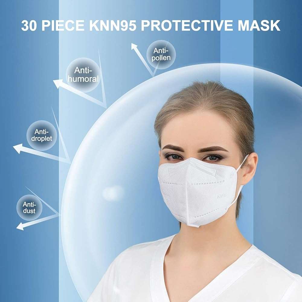 KN95 Face Mask 30pcs Disposable Face Masks Individual Packed Safety 5 Layers Breathable Cup Dust Masks Filtration>95% - Image 8