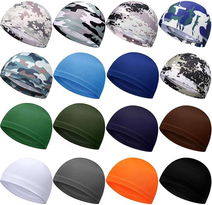Geyoga 16/32/48 Pcs Cooling Skull Cap Helmet Liner Men Women Sweat Wicking Cycling Hat Sport Run Motorcycle Beanies Head Wrap - Image 1