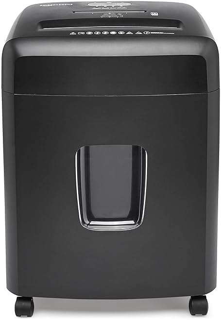 Amazon Basics 15-Sheet Cross Cut Paper Shredder for Home and Office, CD/Credit Card Shredder with 6 Gallon Wastebasket, Black - Image 5