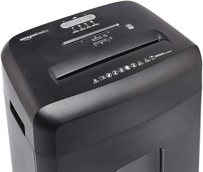 Amazon Basics 15-Sheet Cross Cut Paper Shredder for Home and Office, CD/Credit Card Shredder with 6 Gallon Wastebasket, Black - Image 6
