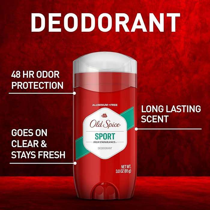 Old Spice Aluminum Free Deodorant For Men, High Endurance, 24/7 Sweat Defense & Odor Protection to Eliminate Odors, 24/7 Freshness & Lasting Scent, Sport Scent, 3.0 oz (Pack of 3) - Image 2