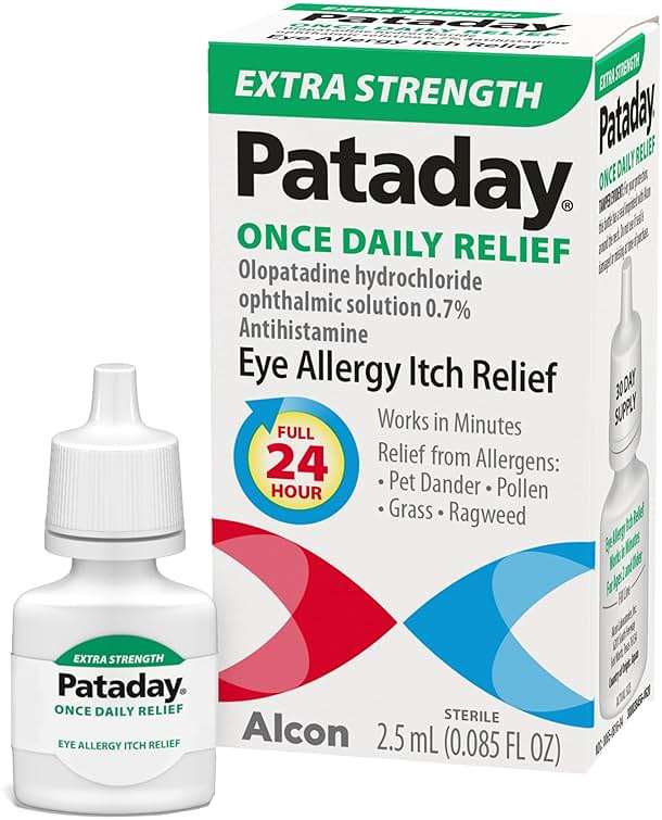 Pataday Once Daily Extra Strength Relief Allergy Eye Drops, 2.5 ml, Antihistamine Eye Drops with Olopatadine 0.7% for Relief from Eye Allergy Itching, Works Up to 24 Hours - Image 1