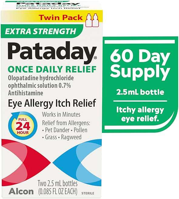 Pataday Once Daily Extra Strength Relief Allergy Eye Drops, 2.5 ml, Antihistamine Eye Drops with Olopatadine 0.7% for Relief from Eye Allergy Itching, Works Up to 24 Hours - Image 9