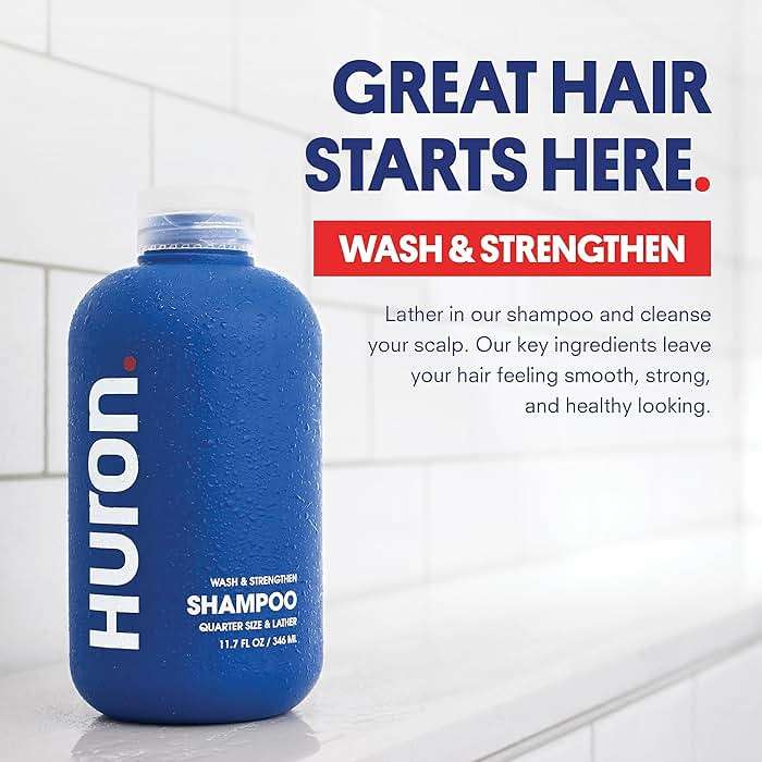 Huron Shampoo for Men and Women, Hydrating & Strengthening Shampoo with Citrus + Juniper + Aromatic Greens, Refreshing & Moisturizing Hair Wash, Phthalate-Free, Non-Toxic Clean Ingredients, 11.7 fl oz - Image 3