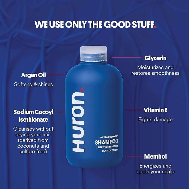 Huron Shampoo for Men and Women, Hydrating & Strengthening Shampoo with Citrus + Juniper + Aromatic Greens, Refreshing & Moisturizing Hair Wash, Phthalate-Free, Non-Toxic Clean Ingredients, 11.7 fl oz - Image 4