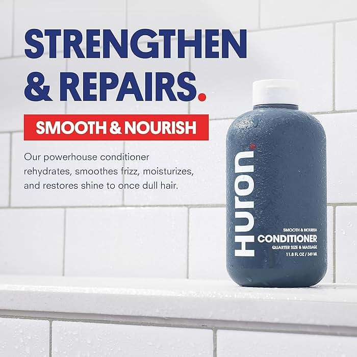 Huron Conditioner for Men and Women, Hydrating & Strengthening Conditioner with Citrus + Juniper + Greens, Smoothing & Moisturizing Hair Treatment, Non-Toxic Clean Ingredients, 11.8 fl oz - Image 3