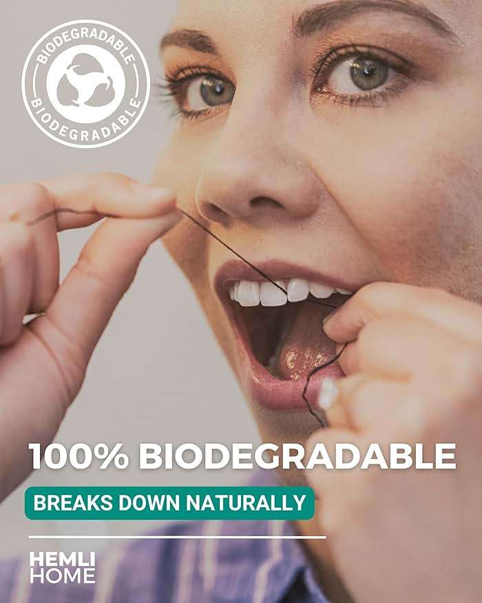 Bamboo Charcoal Dental Floss Refills, Bambo Woven Fibres, 5 x 33 Yards, Organic Refillable Dental Floss, Natural Floss, Eco-Friendly Floss. Plant-Based Candelilla Wax Floss with Natural Mint Flavoring - Image 2