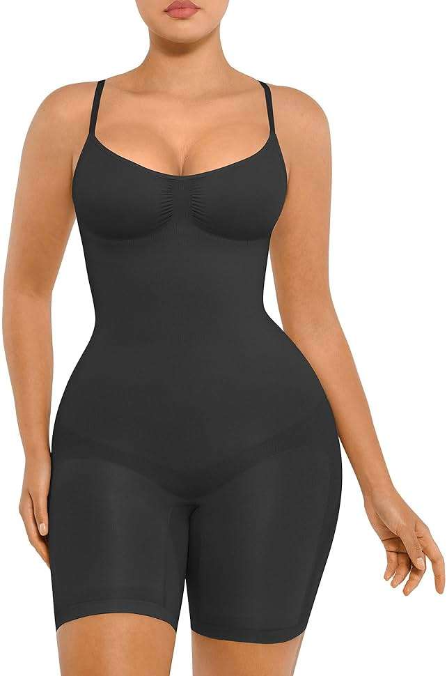 FeelinGirl Shapewear Tummy Control Seamless Bodysuit Hip Enhancer Body Shaper for Women - Image 1