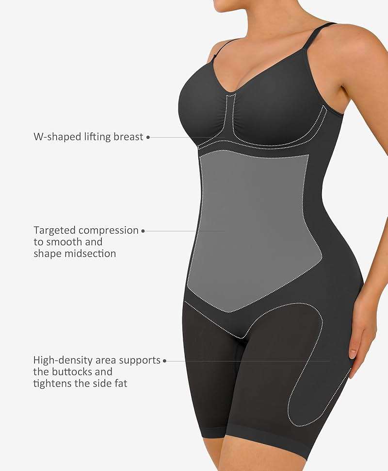 FeelinGirl Shapewear Tummy Control Seamless Bodysuit Hip Enhancer Body Shaper for Women - Image 3