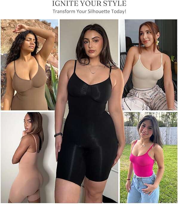 FeelinGirl Shapewear Tummy Control Seamless Bodysuit Hip Enhancer Body Shaper for Women - Image 5