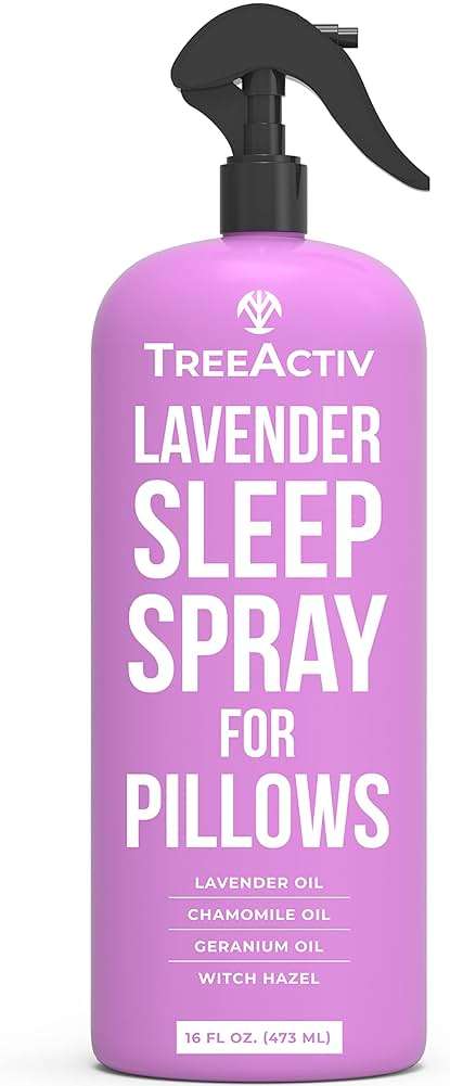 TreeActiv Sleep Spray Calming Lavender Chamomile, Soothing Witch Hazel & Lavender Pillow Spray Air Freshener for Room, Bed, Fabric, Pillows & Linen Mist for Sleeping & Relaxation, 4000+ Sprays, 16 Oz - Image 1