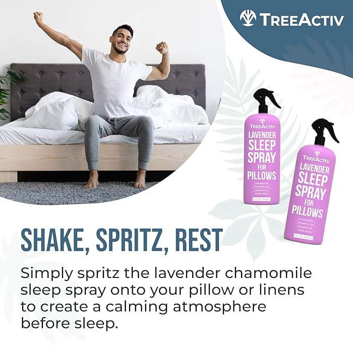 TreeActiv Sleep Spray Calming Lavender Chamomile, Soothing Witch Hazel & Lavender Pillow Spray Air Freshener for Room, Bed, Fabric, Pillows & Linen Mist for Sleeping & Relaxation, 4000+ Sprays, 16 Oz - Image 6