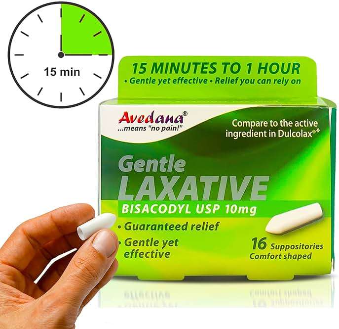 AVEDANA Bisacodyl Laxative Suppository | USP 10mg for Fast, Gentle Constipation Relief | Comfort-Shaped, Pack of 16 Suppositories - Image 2