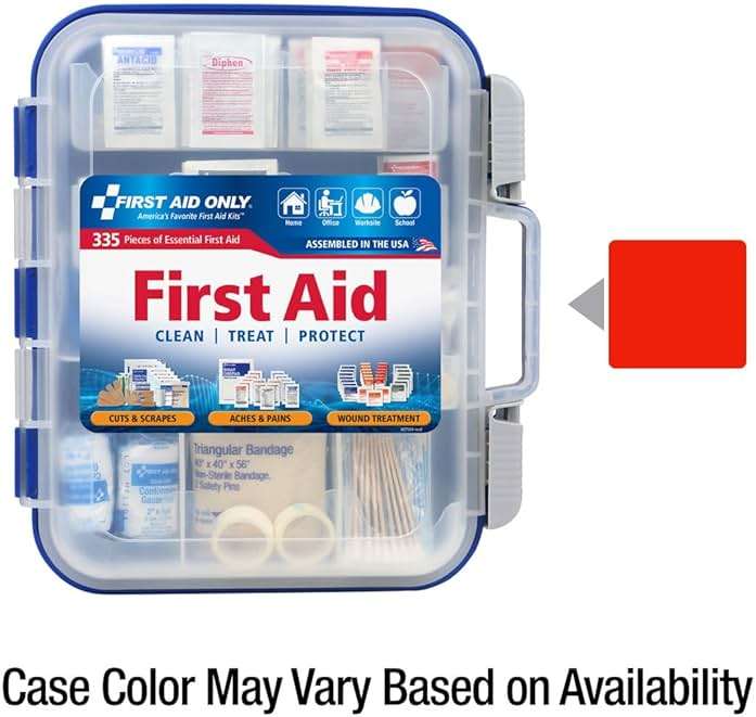 First Aid Only 91247 OSHA-Compliant First Aid Kit, All-Purpose 100-Person Emergency First Aid Kit for Business, Worksite, Home, and Car, 335 Pieces, Multicolored - Image 2