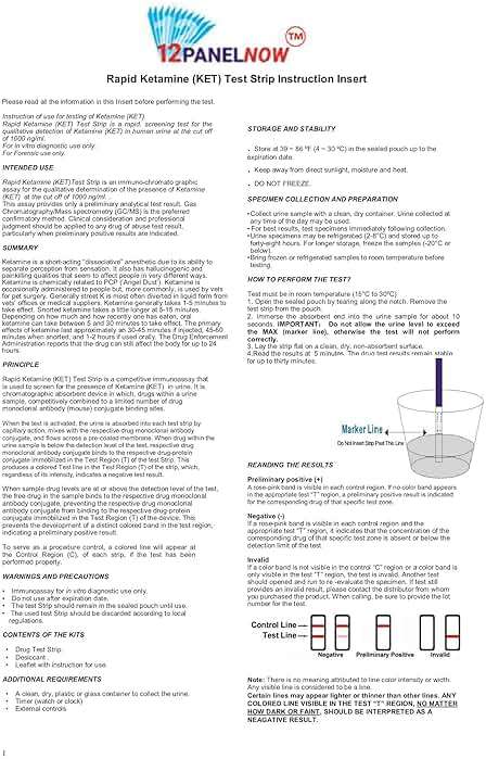 Ketamine Drug Test Strips - Fast Accurate Ketamine Test Kit for KET/Keta Detection in Urine - Easy One Step Results in 5 Minutes - 1000 ng ml Cutoff Level - [25 Pack] - 12 PANEL NOW - Image 8