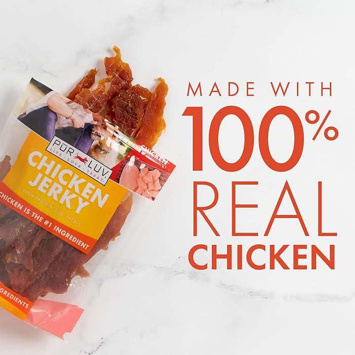 Pur Luv Chicken Jerky Dog Treats, Made with 100% Real Chicken Breast, 16 Ounces, Healthy, Easily Digestible, Long-Lasting, High Protein, Satisfies Dog's Urge to Chew - Image 8