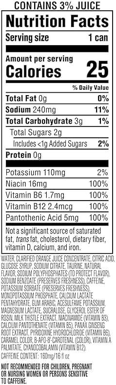 Rockstar Energy Drink with Caffeine Taurine and Electrolytes, Recovery Orange, 16 Fl Oz (Pack of 12) - Image 3