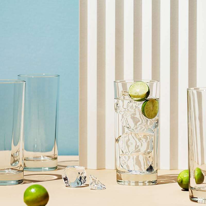 Godinger Highball Drinking Glasses, Italian Made Tall Glass Cups, Water Glasses Drinking Set, Cocktail Glasses - 14oz, Set of 4, Made In Italy - Image 2