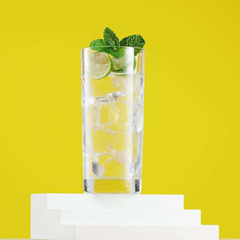 Godinger Highball Drinking Glasses, Italian Made Tall Glass Cups, Water Glasses Drinking Set, Cocktail Glasses - 14oz, Set of 4, Made In Italy - Image 4