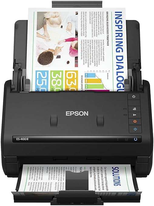 Epson Workforce ES-400 II Color Duplex Desktop Document Scanner for Computers Including PC and Mac with Auto Document Feeder and Image Adjustment Tools - Image 1
