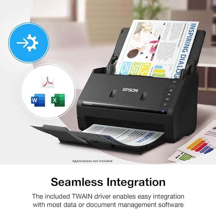 Epson Workforce ES-400 II Color Duplex Desktop Document Scanner for Computers Including PC and Mac with Auto Document Feeder and Image Adjustment Tools - Image 3