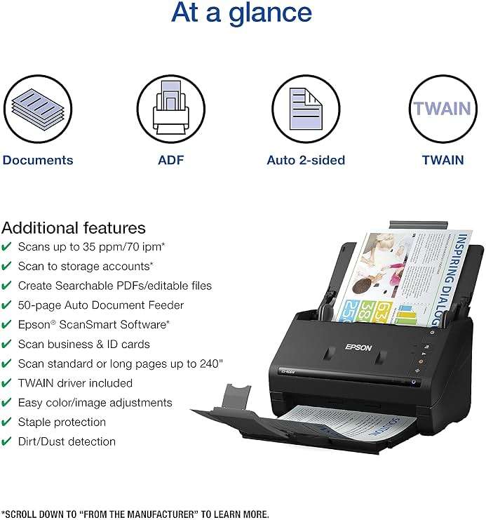 Epson Workforce ES-400 II Color Duplex Desktop Document Scanner for Computers Including PC and Mac with Auto Document Feeder and Image Adjustment Tools - Image 6