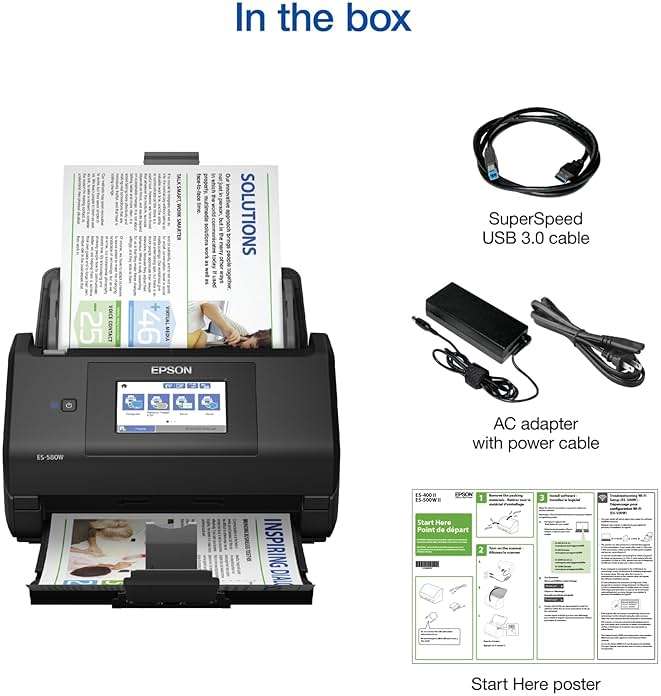 Epson Workforce ES-580W Wireless Color Duplex Desktop Document Scanner for Computers Including PC and Mac with 100 Sheet ADF Auto Feeder and Intuitive 4.3 in Touchscreen, Black - Image 5