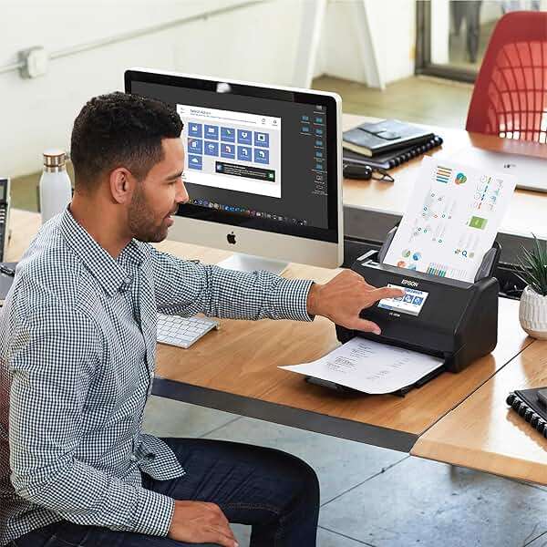 Epson Workforce ES-580W Wireless Color Duplex Desktop Document Scanner for Computers Including PC and Mac with 100 Sheet ADF Auto Feeder and Intuitive 4.3 in Touchscreen, Black - Image 6