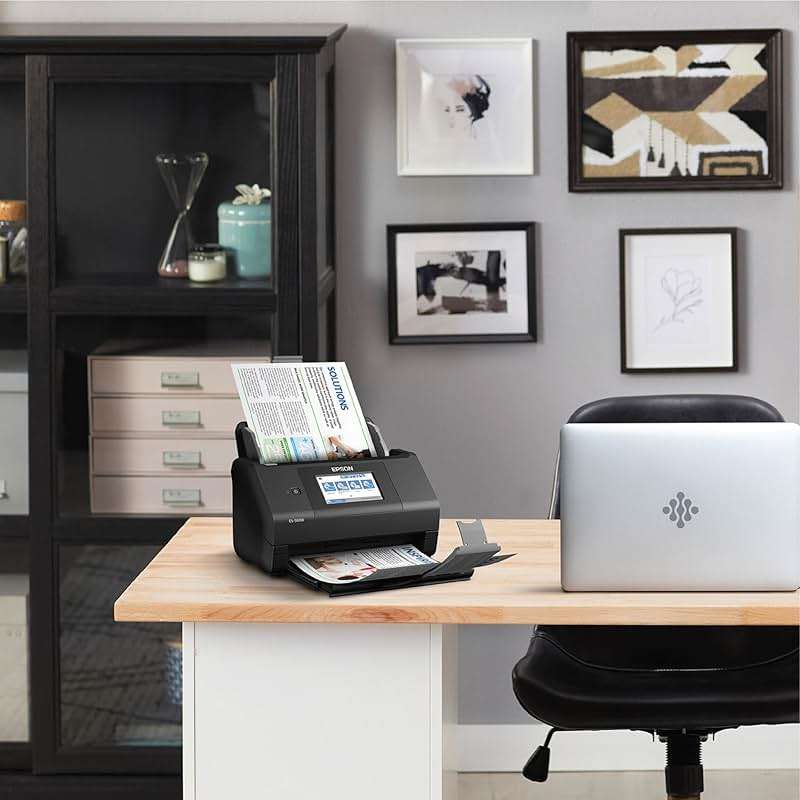 Epson Workforce ES-580W Wireless Color Duplex Desktop Document Scanner for Computers Including PC and Mac with 100 Sheet ADF Auto Feeder and Intuitive 4.3 in Touchscreen, Black - Image 7