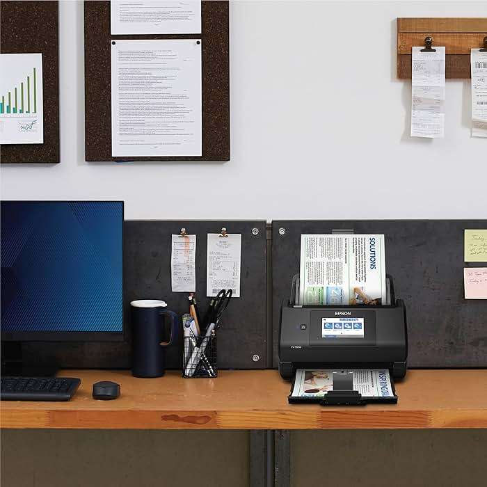 Epson Workforce ES-580W Wireless Color Duplex Desktop Document Scanner for Computers Including PC and Mac with 100 Sheet ADF Auto Feeder and Intuitive 4.3 in Touchscreen, Black - Image 8